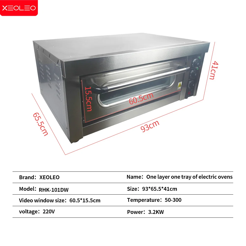 XEOLEO Electric Baking Pizza Oven Kitchen Machine Stainless Steel Commercial Home Bread Timer Bakery Equipment Food Processor