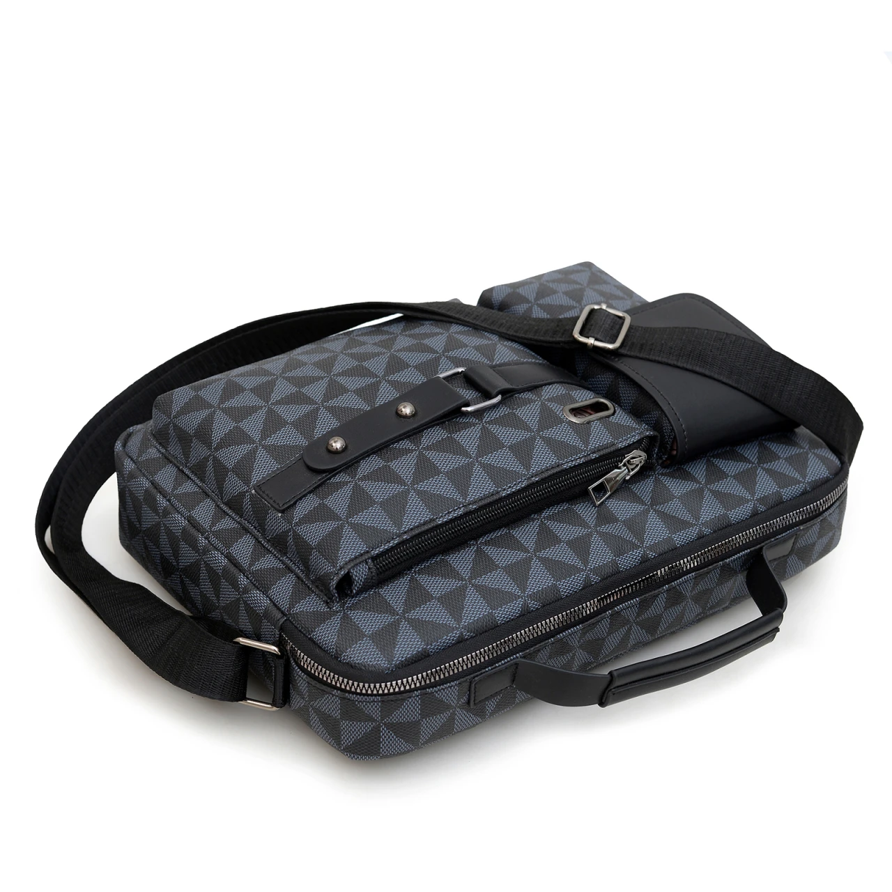 Bolsa de ombro de couro estampada para homens, bolsas crossbody designer de luxo, grande capacidade, Kurt Geiger