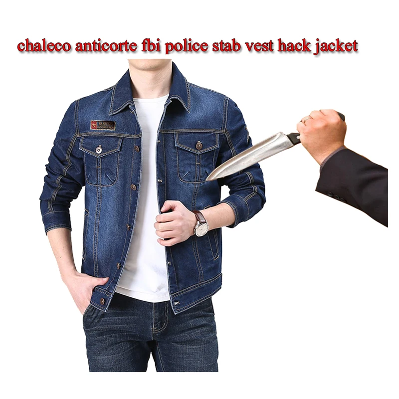 Self-Defense Cowboy Stab-Resistant Cut-Proof Jacket Fashion Casual Invisible Soft Fbi Civil Use Outdoor Party Safety Clothing