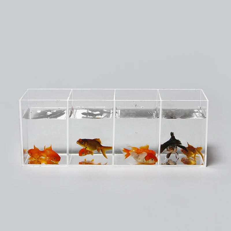 Small Betta Separate Fish Tank Acrylic Ultra-white Aquarium Fish Open Desktop Rectangular Plexiglass Aquarium Turtle Tank