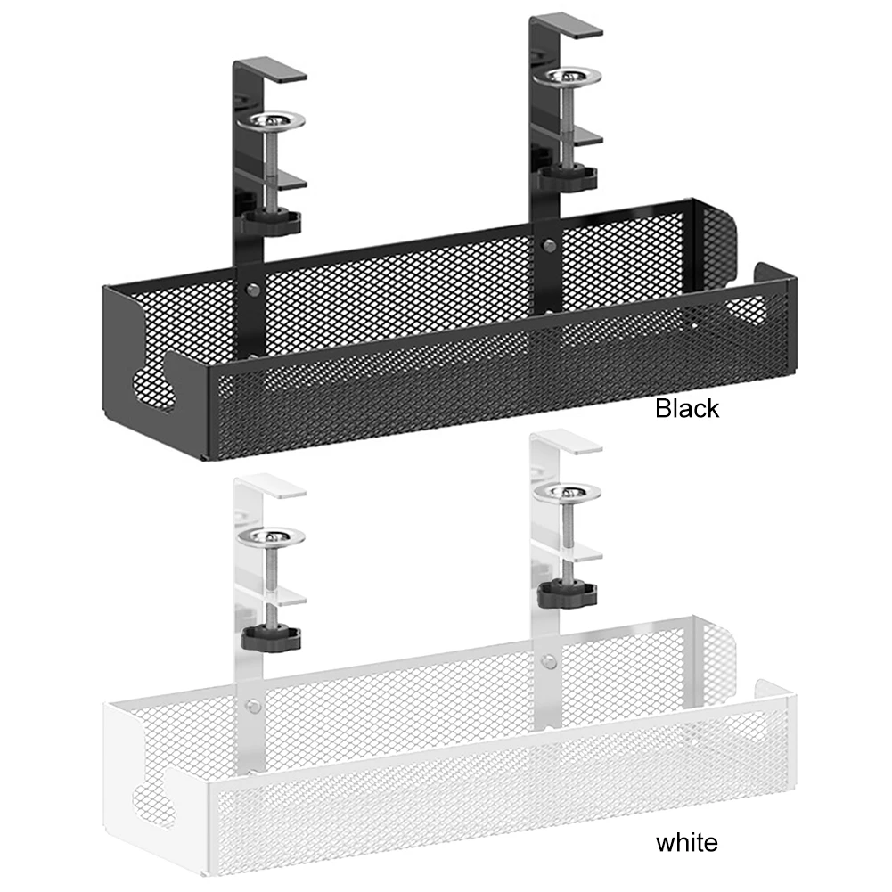 منظم سلك مثبت على المشبك تحت المكتب بدون حامل إدارة أسلاك الحفر منظم سلك سلك لإدارة شرائط الطاقة للكابلات #3
