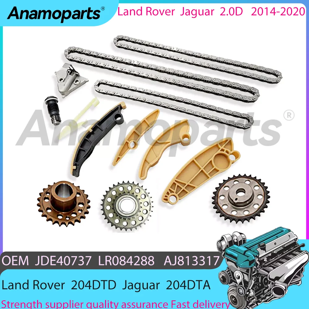 Eingine Timing chain kit fits for 2015-2017 Jaguar XE II E-PACE for 2014-2020 Land Rover Discovery Sport 2.0D AJ813317 LR073745