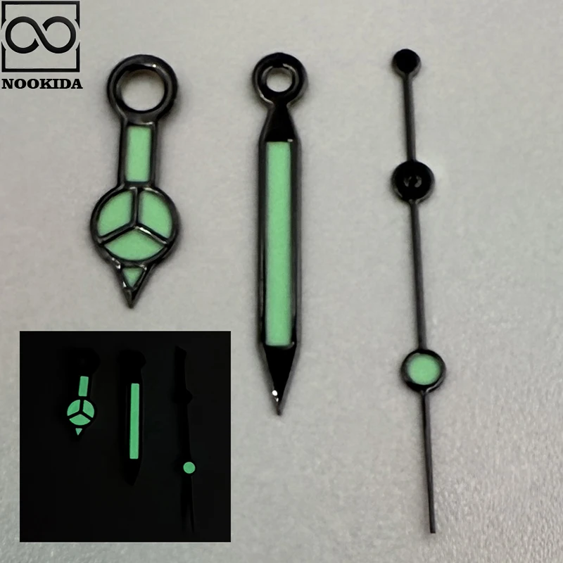 NOOKIDA Aksesori Jam Tangan Bercahaya Hijau/Oranye Bercahaya untuk Gerakan NH35/NH36/4R/7S Perak Hitam Merah Oranye Yell