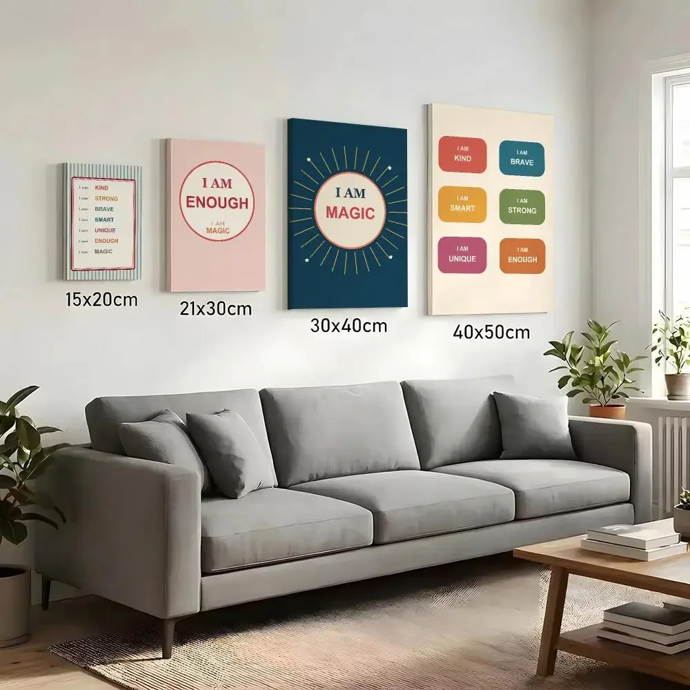 I Am Magic Empowering Style Framed Wall Painting HD Canvas Print Poster Wall Art | Optional Frame | Modern Hallway Decor