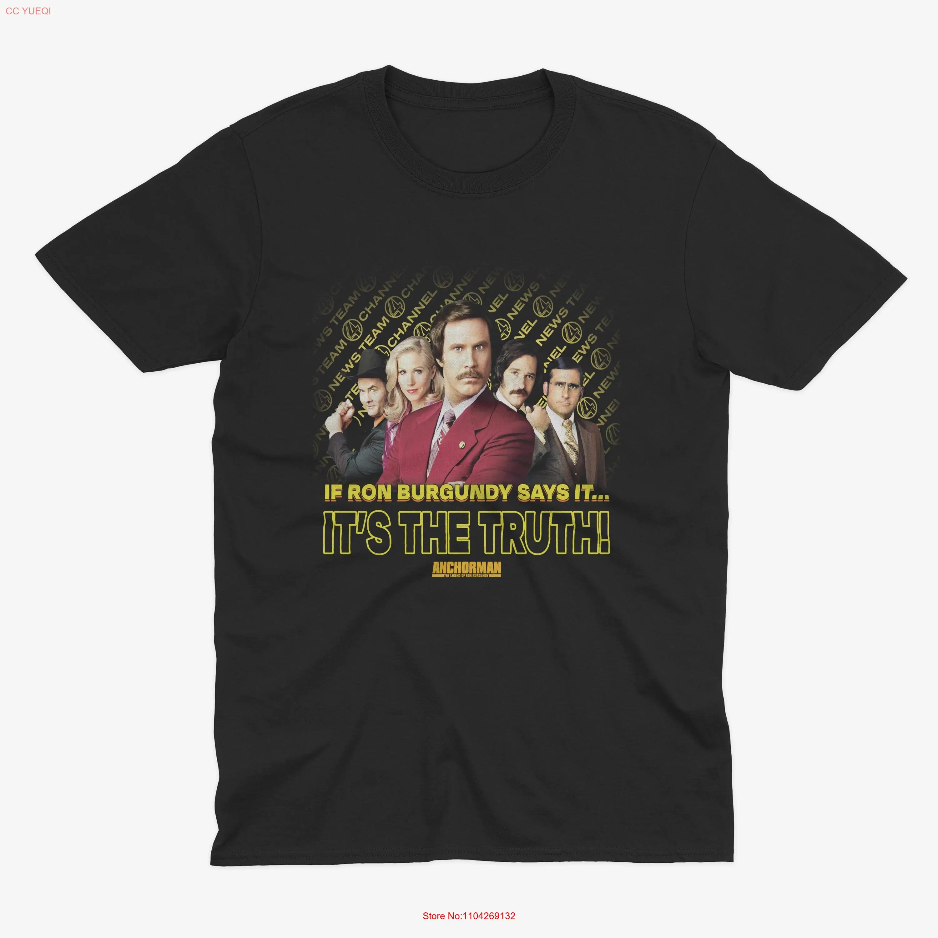 Anchorman Ron Burgundy T Shirt Will Ferrell Movie Funny long or short sleeves