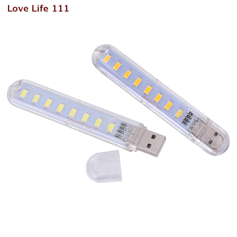 新しいミニ LED ポータブル 5V 8 LED USB 照明コンピュータモバイル電源ランプナイトライト