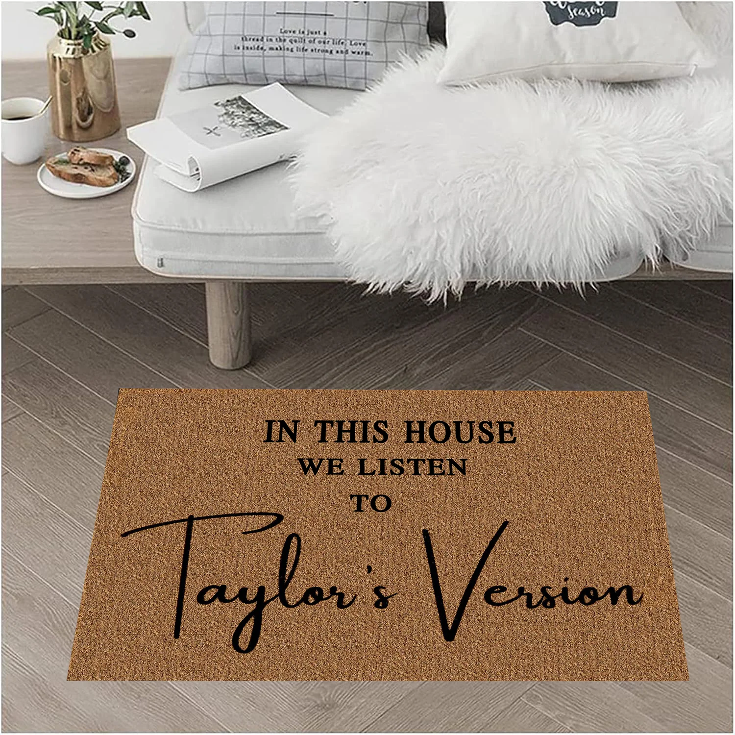 

in This House We Listen to Taylor's Version Door Mat 30x17 Inch, Coir Doormat Outdoor Gift for Women Multiple styles