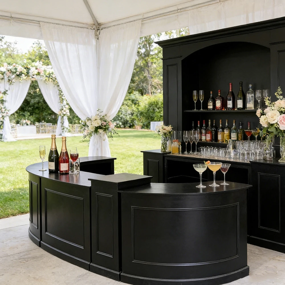 High-quality luxury solid wood wedding furniture, oval combination bar for events