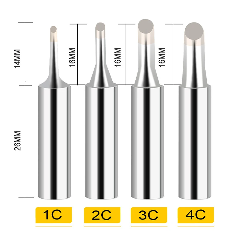 

2PC 900M-T/1C/2C/3C/4C Series Copper Soldering Iron Tips Lead-Free Electric Soldering Iron Welding Tools