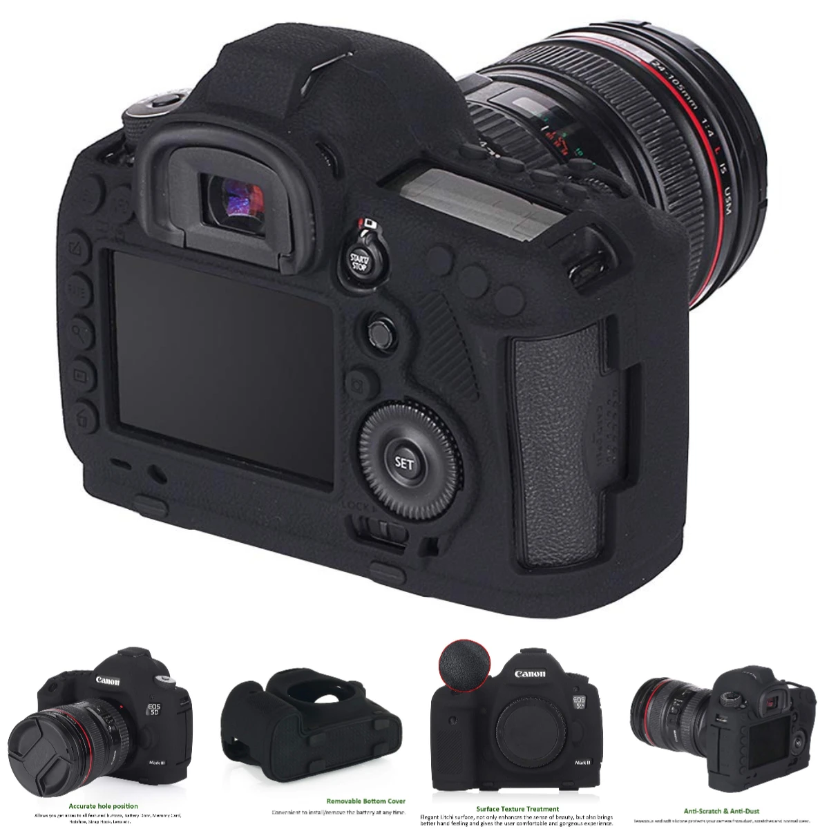 

Multi-Pocket Professional Camera Case For Canon EOS R50 R 90D 850D T8i 250D 6D II 6D2 5D3 5D4 1300D 800D SL3 T7i T6
