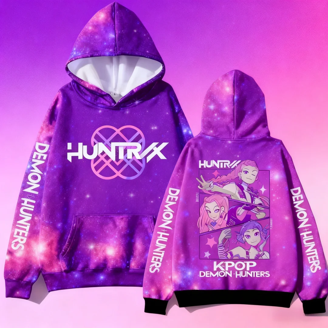 

Fashion New K-pop Demon Hunters Printed Hoodies For Men Trendy Cool Street Sweatshirt Autumn Winter Casual Clothing Women's Tops