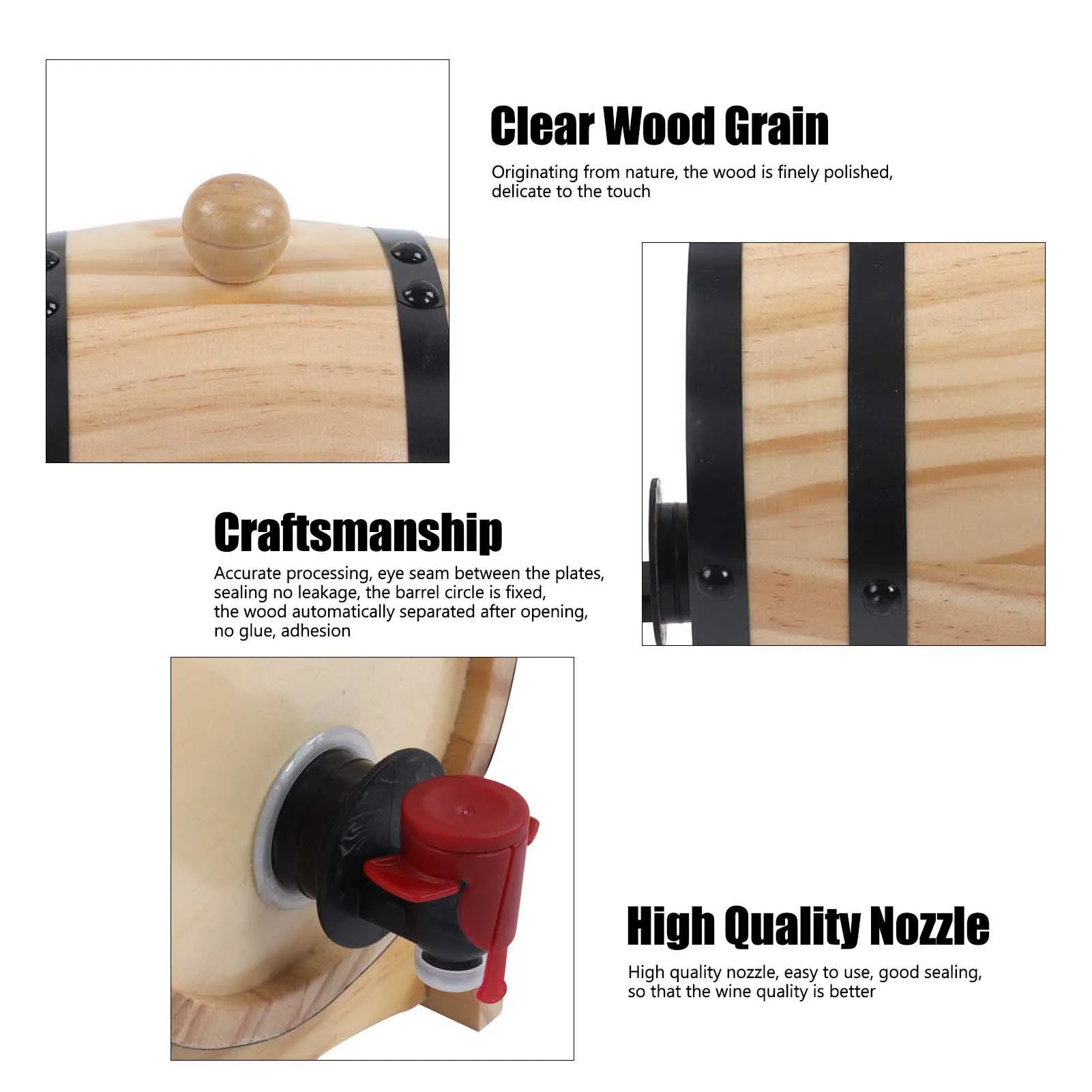 Wine Pine Barrels Wine Pine Aging Barrels Beer Barrels for Bar Catering Barbecue Shop