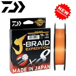 2024 DAIWA Fishing Line J-BRAID Expedition X8 150/300M Braided PE wire Dark Green/Orange/Multicolor