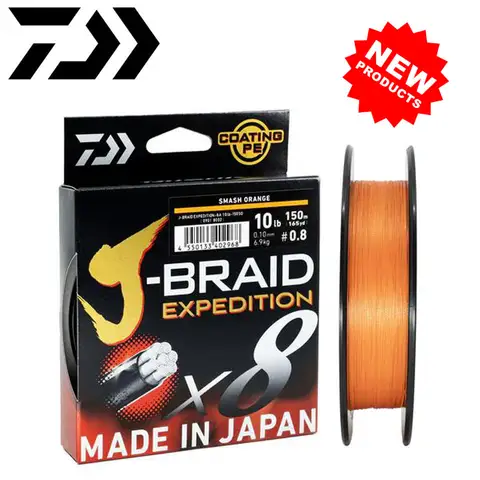 2024 DAIWA 낚싯줄 J-BRAID 원정대 X8 150 300M 편조 와이어, 다크 그린, 오렌지, 멀티 컬러