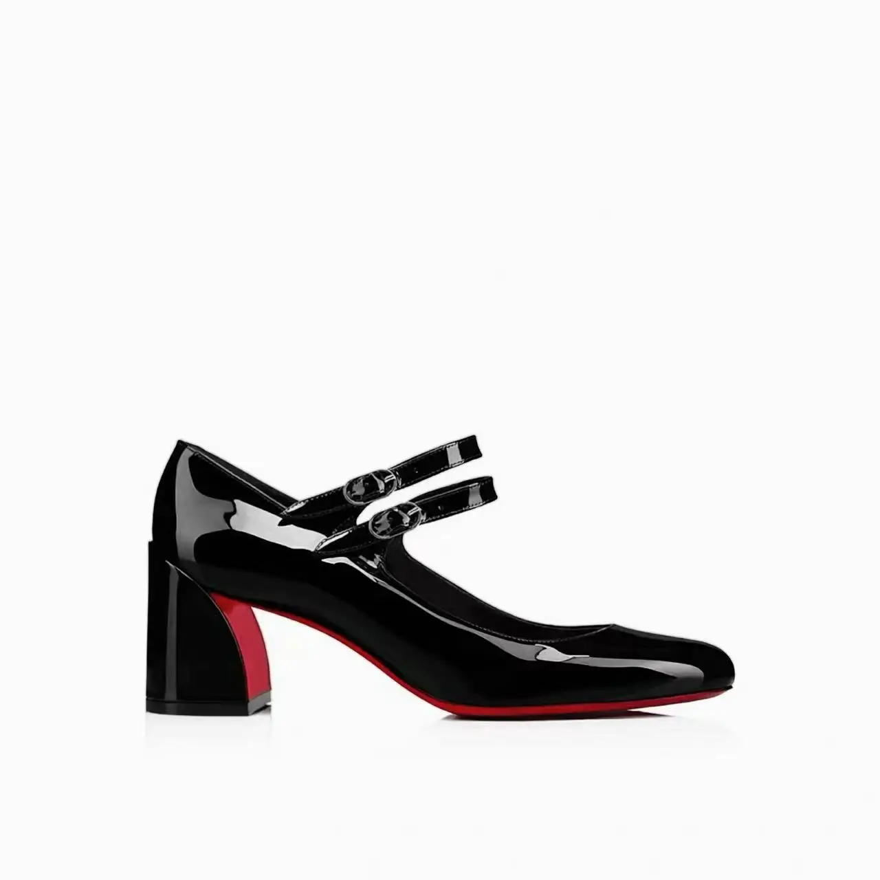 ladies-patent-leather-luxury-heels-mary-janes-double-buckle-strap-block-heel-women's-elegant-pumps