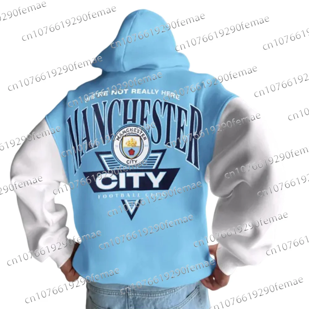 2025 Latest Manchester City Printed Pattern Men's Football Fan Sports Hoodie Daily Casual Street Comfortable Top