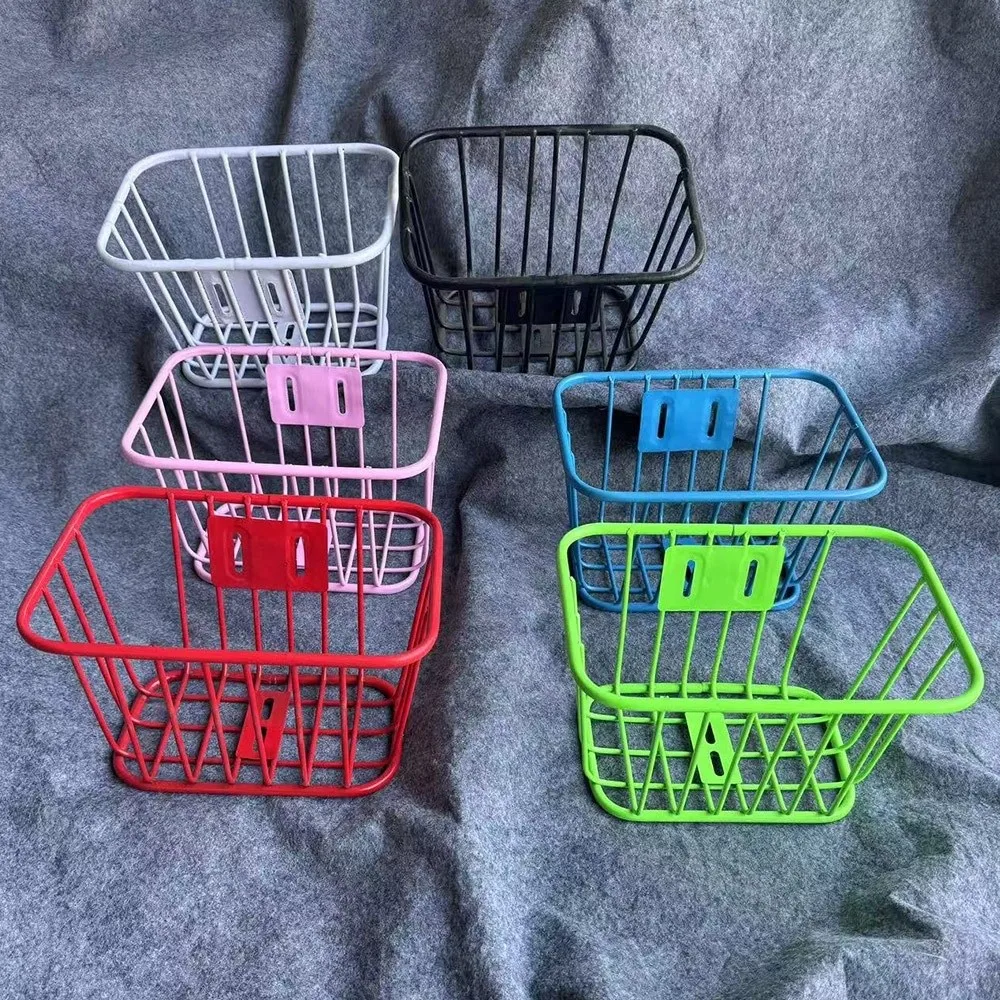 Easy To Install Bicycle Front Basket Fixed Durable Metal Mountain Bike Basket Adjustable 6 C Enlarged Bike Basket
