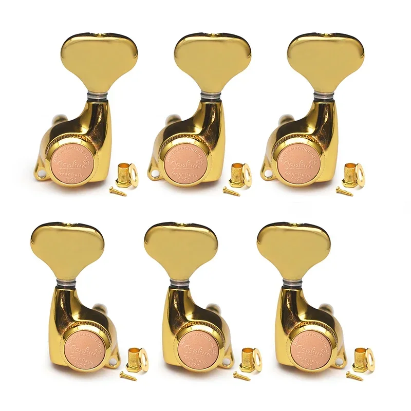 

Guitar Locking Tuners 1:21 Lock String Tuning Key Pegs Fish Tail Style Machine Head for Electric Folk or Acoustic Guitar