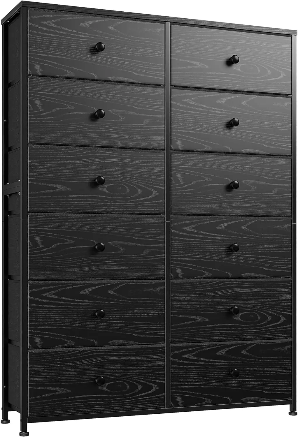 

Comfort Corner Black Dresser with 12 Drawers Tall Dressers & Chests of Drawers for Bedroom Dresser,Closet Wooden Top&Metal Frame