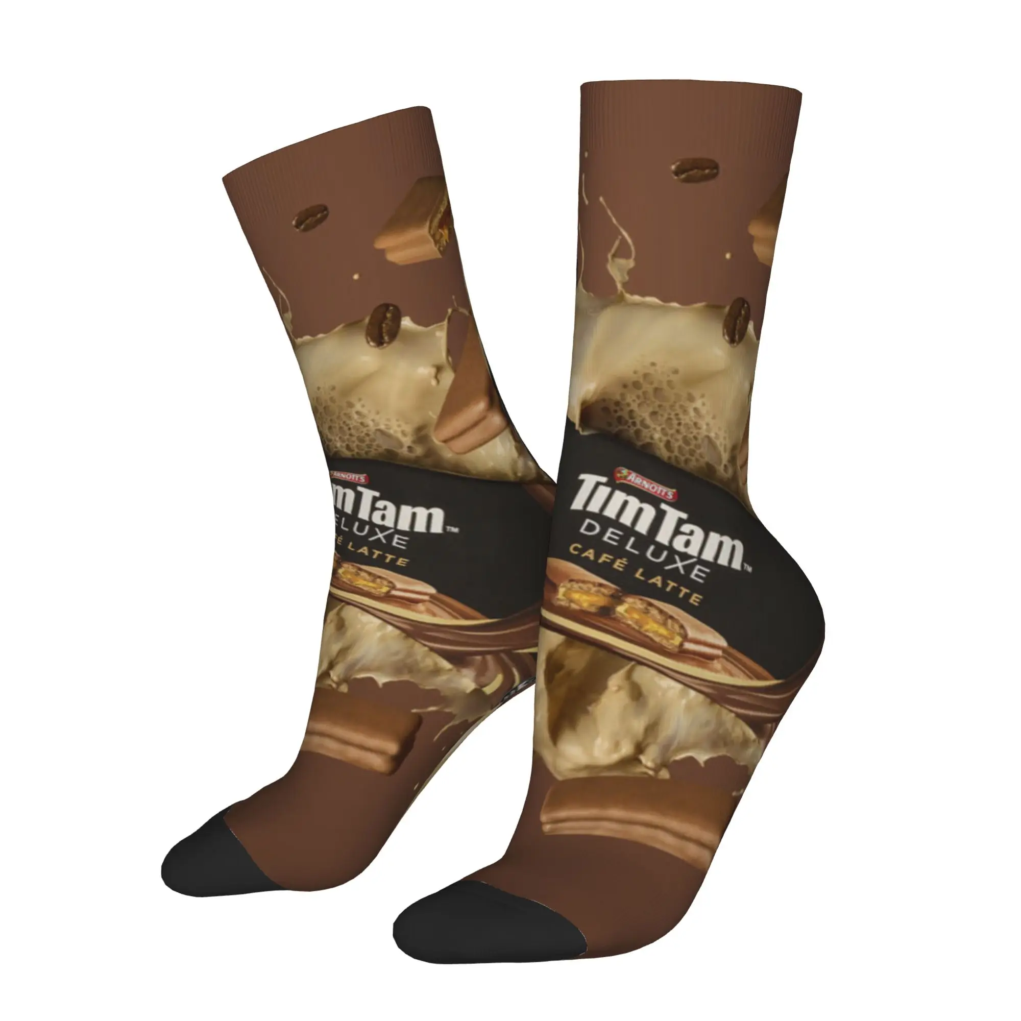 1 Pair Funny Sock Tim Tam Delicious Hip Hop Quality Pattern Printed Men Crew Socks Novelty Men's Socks