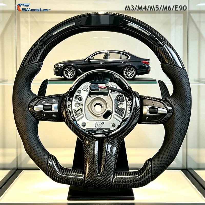 

M Sport Steering Wheel For BMW F20 F30 F36 F10 F01 F02 F06 F11 F12 F13 F15 F80 M3 F82 M4 F90 M5 Carbon Fiber Racing LED Display