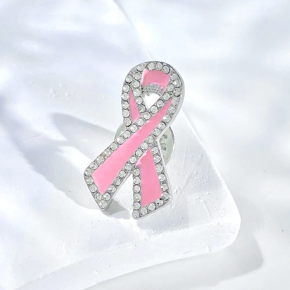 Red Awareness Ribbon Pins Love Care HIV AIDS Pink Ribbon Against Breast Cancer Lapel Badge Multi-coloured Dripping Oil Brooches