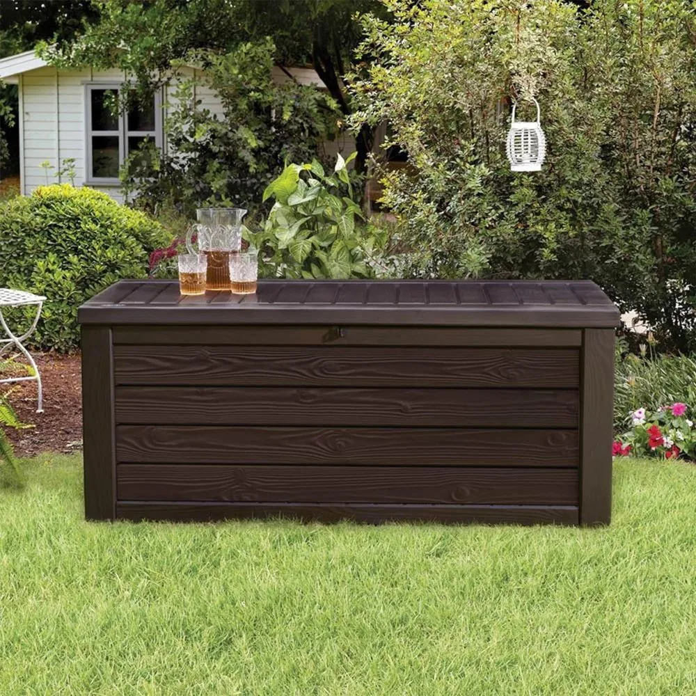 

150 Gallon Plastic Backyard Outdoor Storage Deck Box for Patio Decor, Furniture Cushions, Garden Tools, and Pool Accessories