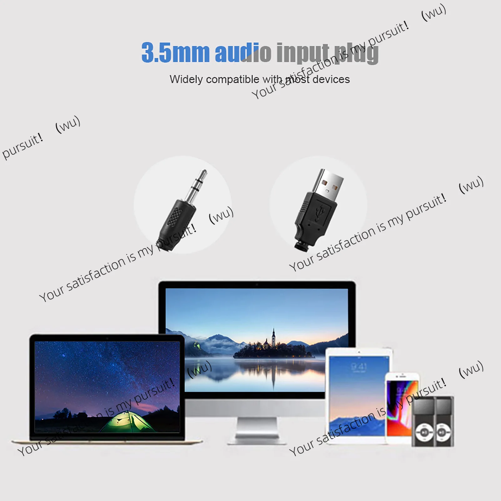 USB Wired Stereo Soundbar with Bass Surround Sound 3.5mm Input Jack For Computers and TVs 3.5mm Input Jack Soundbar