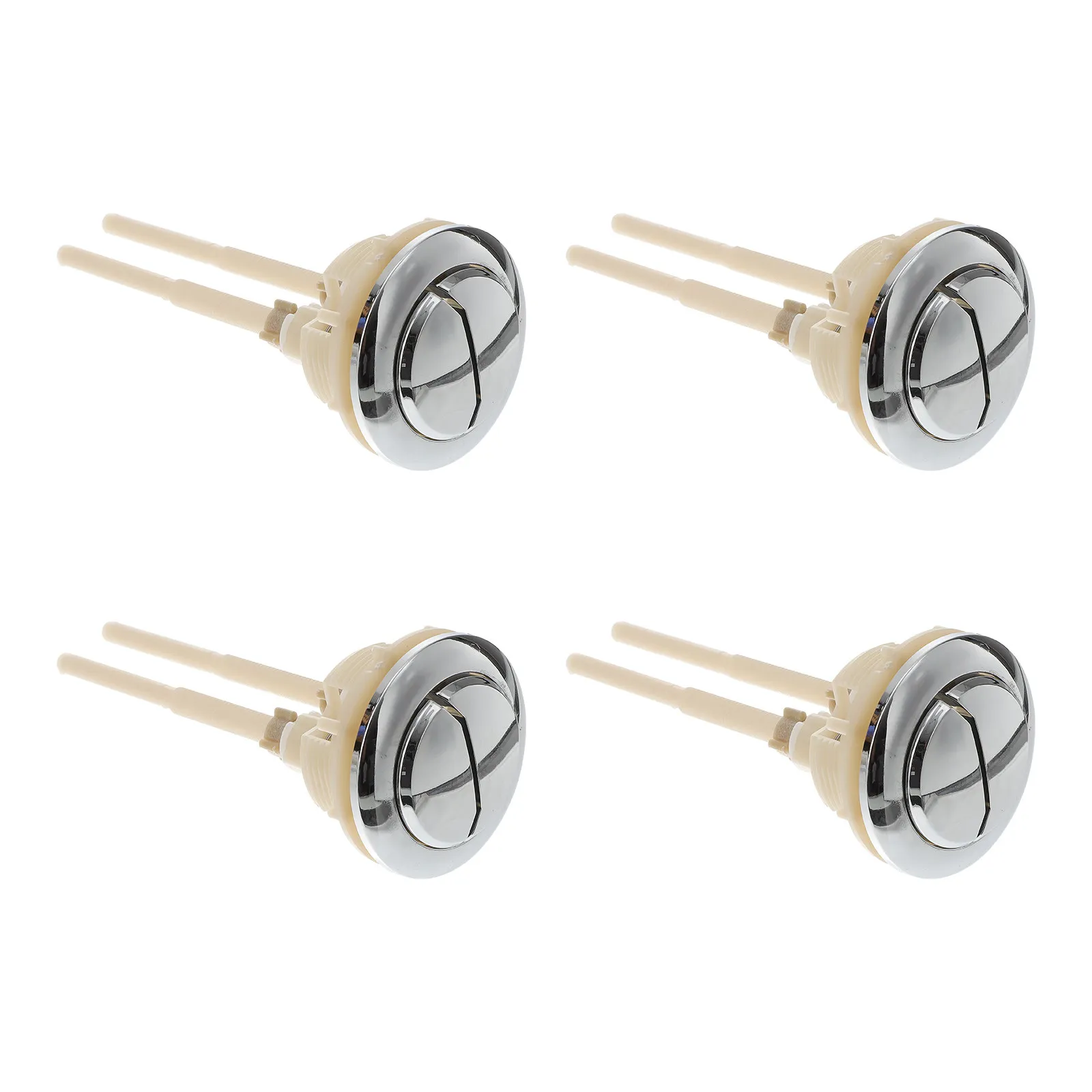 

4Pcs Dual Push Toilet Flush Button for Water Tank Replacement Easy Install Round Head 48Mm Hole Compatible PP Material Dual