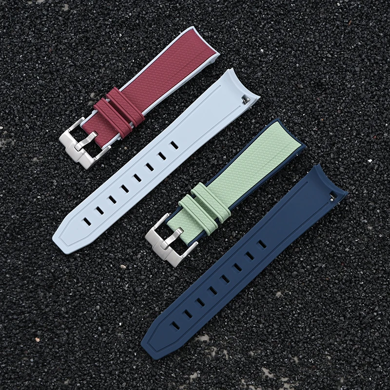 20mm Schnellverschluss-Uhrenarmband mit gewebtem Ende für OMEGA X Swatch MoonSwatch, weiches Gummi-Armband, Silikon-Armband – Detail 6