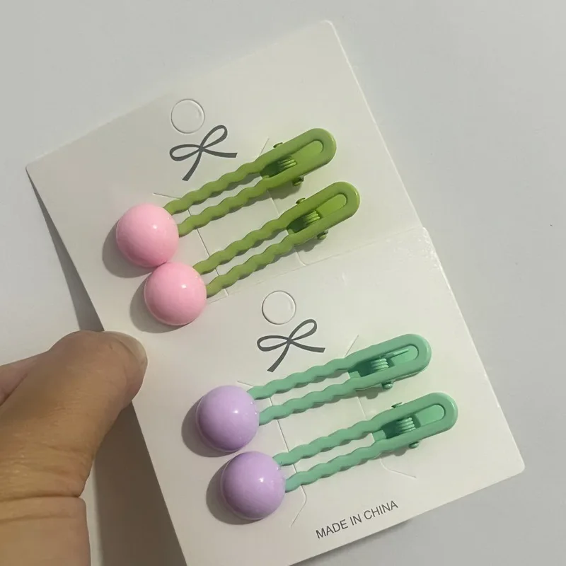 Afbeelding 6: 2 stks/set Eenvoudige Kraal Haar Clips Voor Meisjes Leuke Haar Haarspeldjes Baby Haarspelden Kids Clips Voor Haar Bobby Pins Haaraccessoires