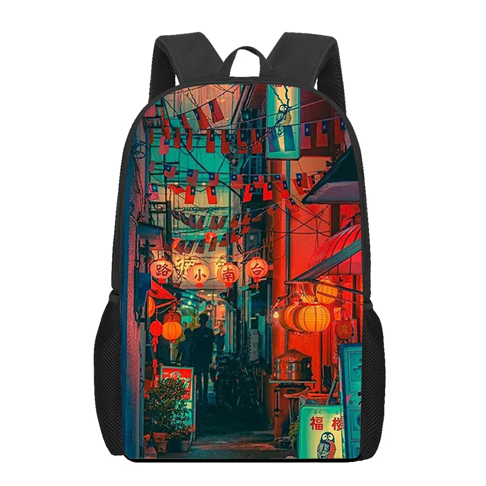 Art Anime Landscape illustration 3D Print School Bags for Teenage Girls Boys Casual Children Bookbags Backpacks Student Book Bag