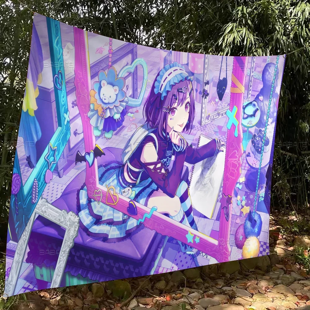 P-Project S-Sekai Creative Pattern Hanging Flag Polyester Printed Banner Hand Pulled Flag