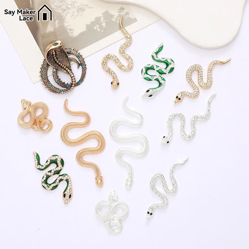 1Pc Unique Snake Jewelry Accessories For Women Men Fashion Rhinestone Snake Animal Jewelry Exaggerated Personalized Accessories