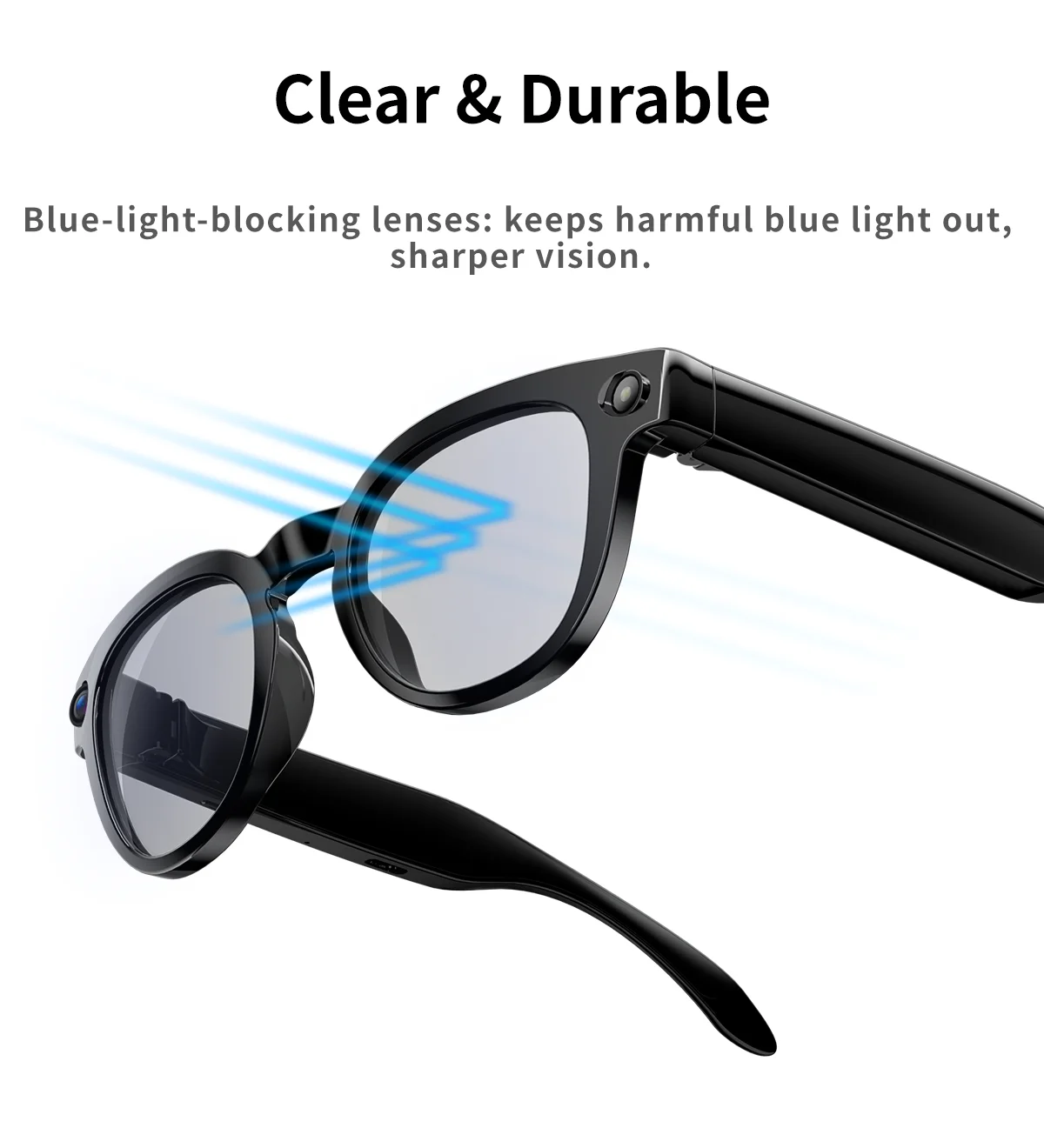 Smart AI glasses with 8MP camera, high-definition touch buttons, AI translation voice assistant, fast charging, sports type