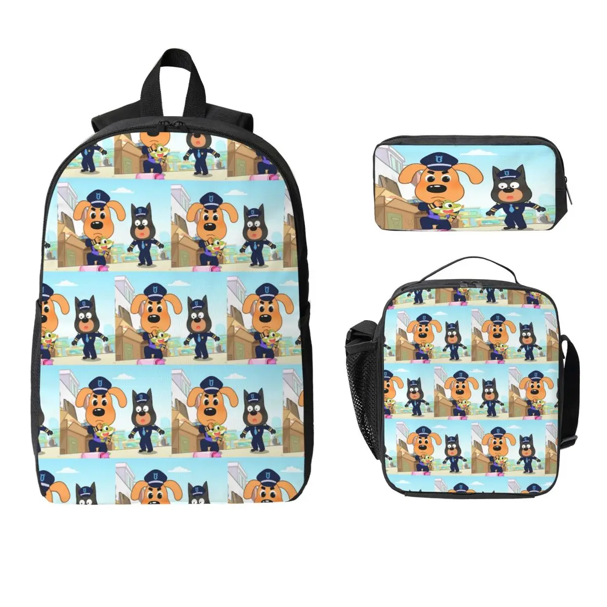 

Рюкзак Шериф Лабрадор, студенческая сумка для книг для мальчиков и девочек, школьная сумка, сумки на плечо для ноутбука, 3 шт., изолированная сумка для обеда, пенал