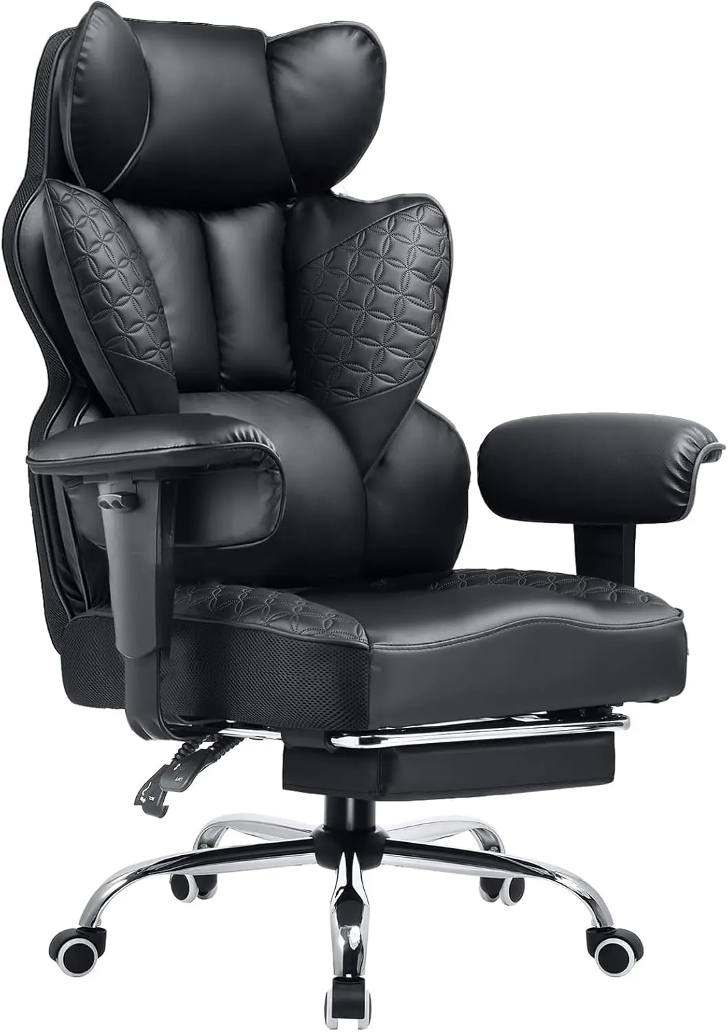 

Big Tall Office Chair 400LBS Ergonomic Gaming Chair with Footrest 150°Recline Adjustable Armrests