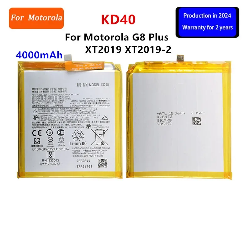 

100% Original KD40 4000mAh Battery For Motorola Moto G8 Plus XT2019 XT2019-2 Phone Batteries