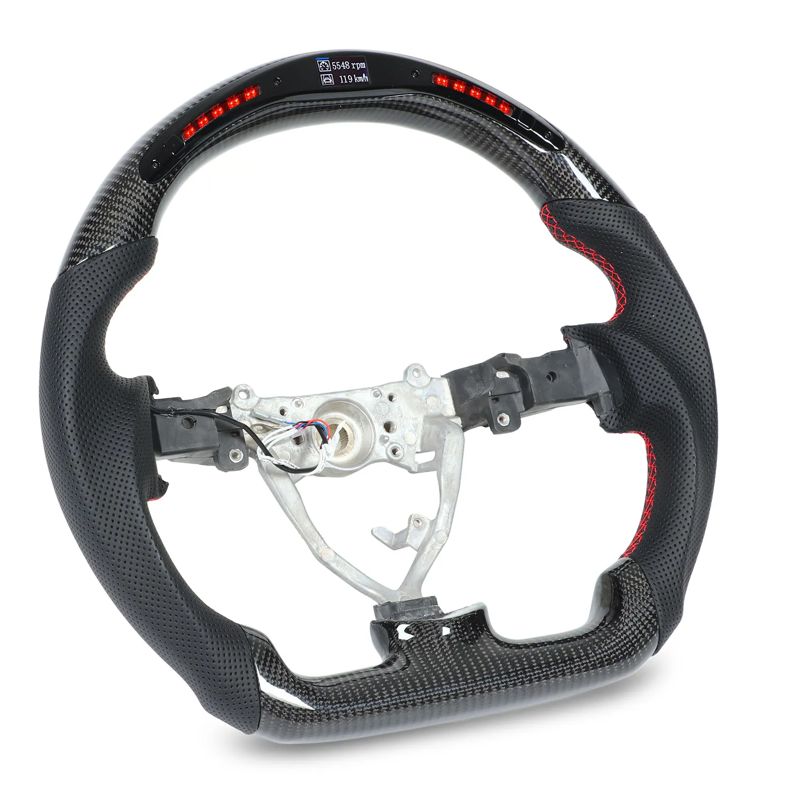 LED Shift Lights Koolstofvezel Stuurwiel Rode Stiksels Vervanging voor Toyota FJ Cruiser 2007-2017 LED Stuurwiel