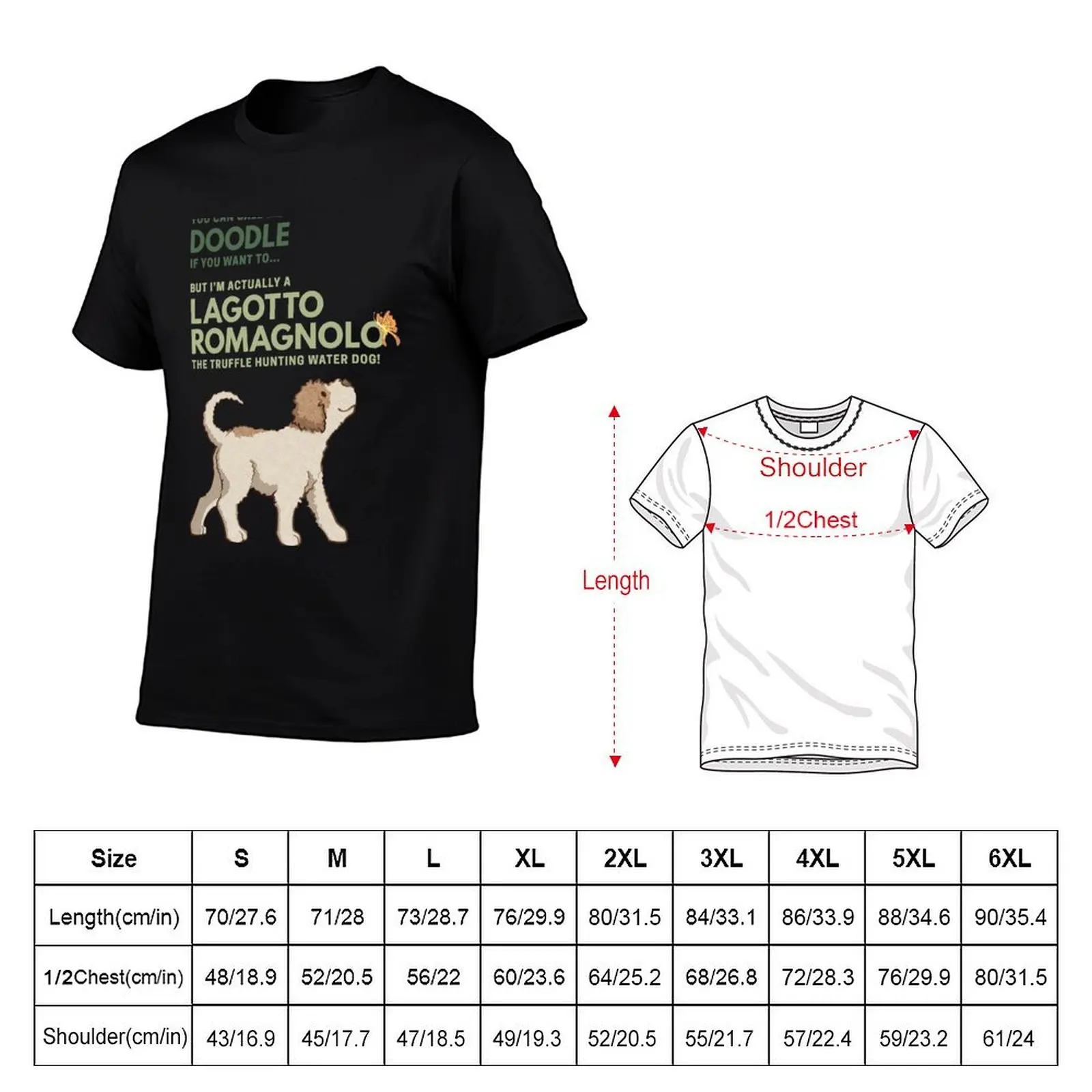 Cute Cartoon Lagotto Romagnolo Purebred Dog. NOT A Doodle. T-Shirt anime stuff Aesthetic clothing shirts men graphic