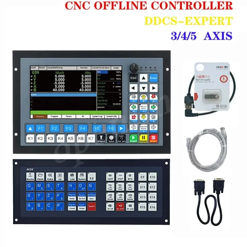 New Upgrade Offline Controller DDCS-EXPERT 3/4/5 Axis 1MHz G Code For CNC Machining Engraving   Latest Extend Keyboard