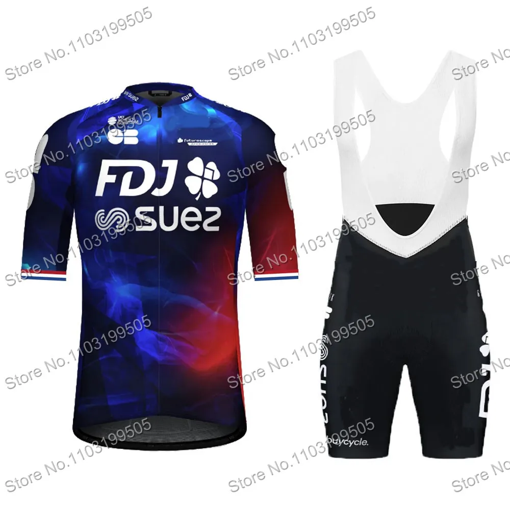 FDJ SUEZ 2025 Cycling Jersey Set Netherlands Cycling Clothing Women Summer Short Sleeve Bike Shirt Suit Bicycle Bib Shorts MTB