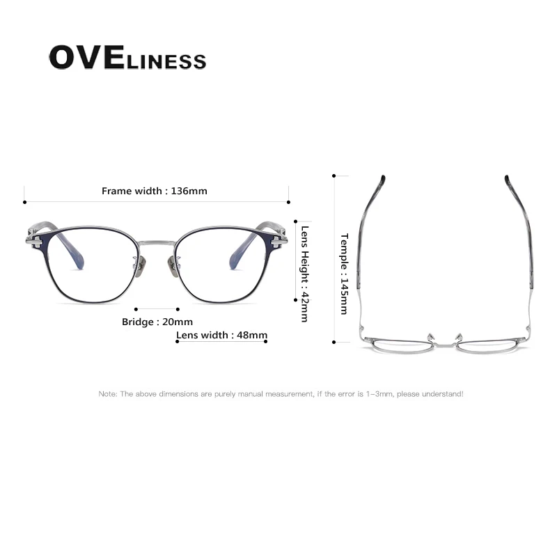 Pure Titanium Glasses Frame Men Women Ultralight Vintage Round Prescription Eyeglasses Retro Myopia Optical full Frames Eyewear