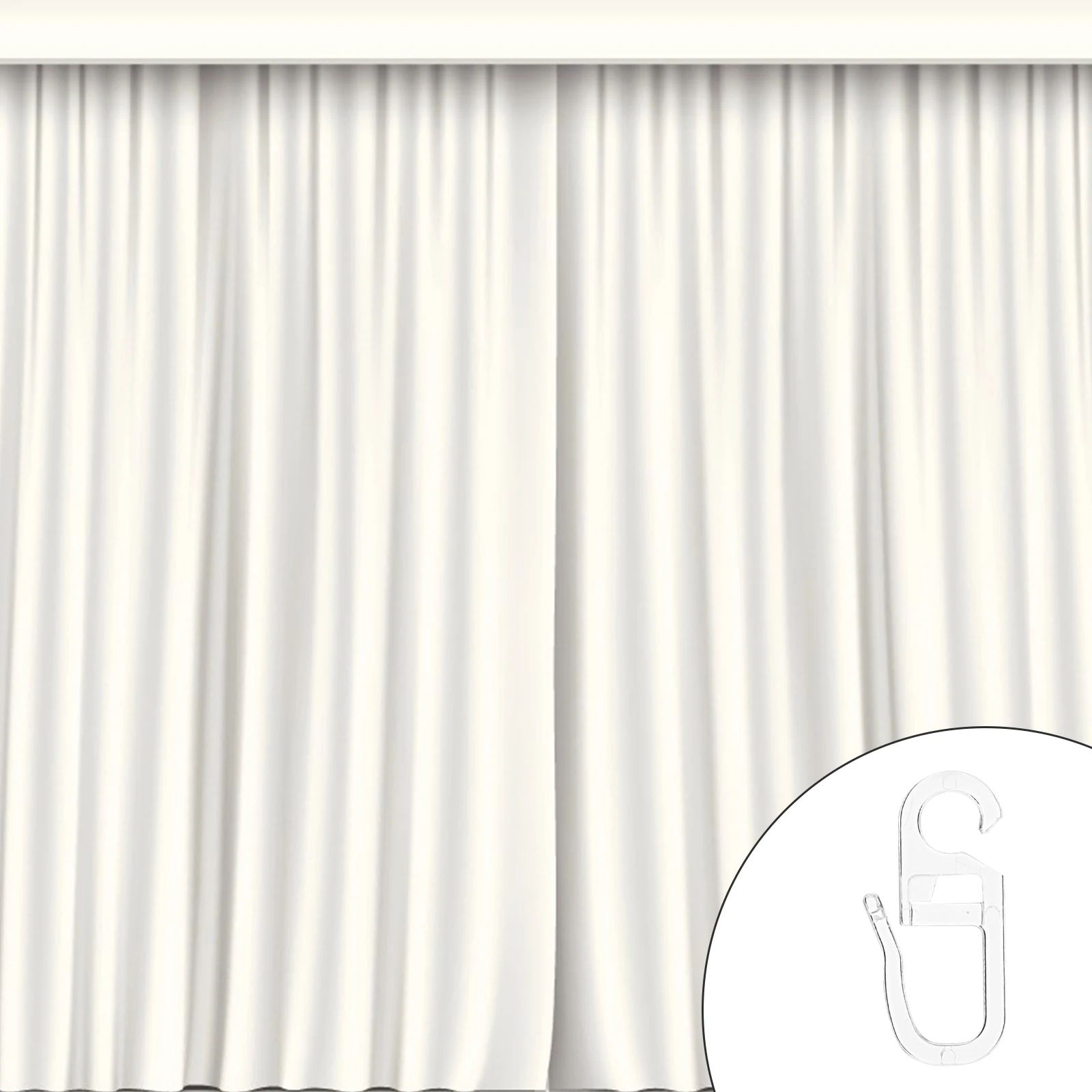 

100pcs Curtain Tiebacks Hooks Plastic Wall Holdbacks For Bathroom Living Room Kitchen Multi Use Household Curtain