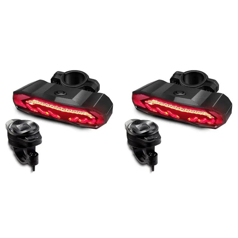 ABLB-2X Bicycle Alarm Anti Theft Bike Taillight Alarm LED Waterproof Tail Light With Mounting Bracket