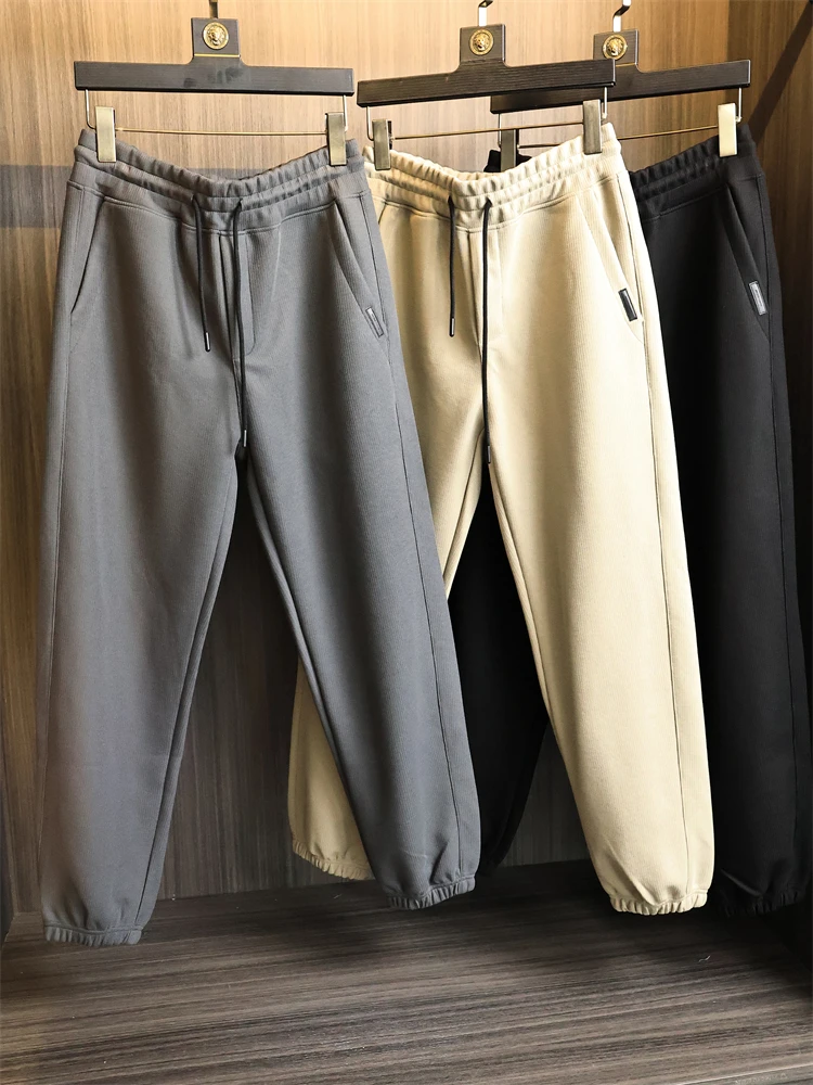 

Удобные мужские спортивные штаны с прямыми штанинами Spor, осенние повседневные брюки из полиэстера и смеси хлопка против морщин