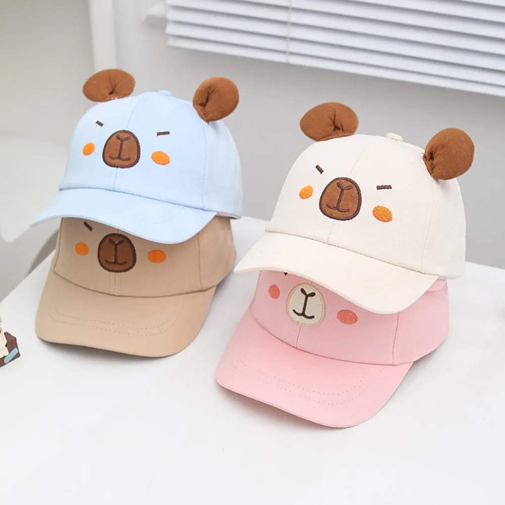 

Adjustable Breathable Capybara Peaked Cap Thin Cotton Children Baseball Hat Polyester All-Match Baby Sunscreen Hat Sun Visor