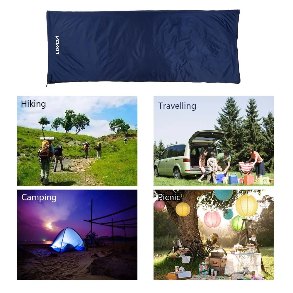 Lixada 190 * 75cm Outdoor Portable Envelope Sleeping Bag Camping Travel Hiking Multifunction Ultra-light 680g Backpacking