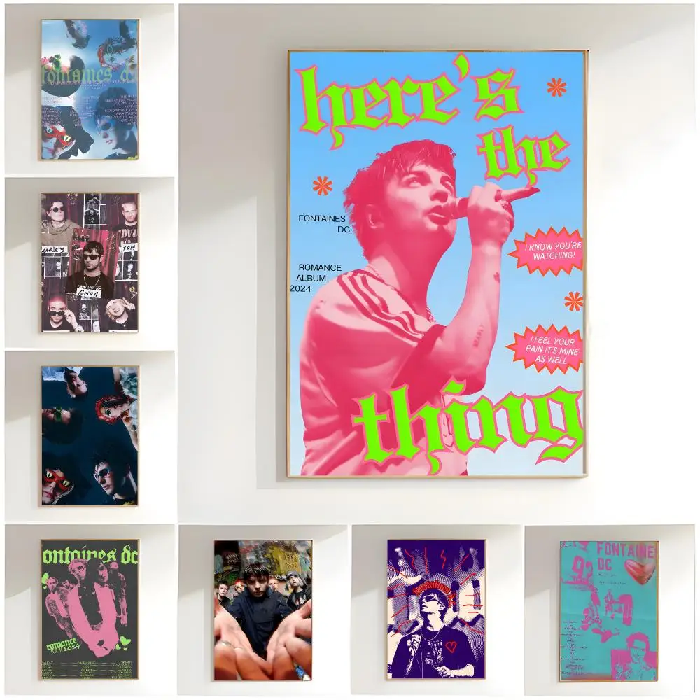 indie band f-fontaines d.c. Poster Classic Wall Art  Home Decor  Peel and Stick Unframed