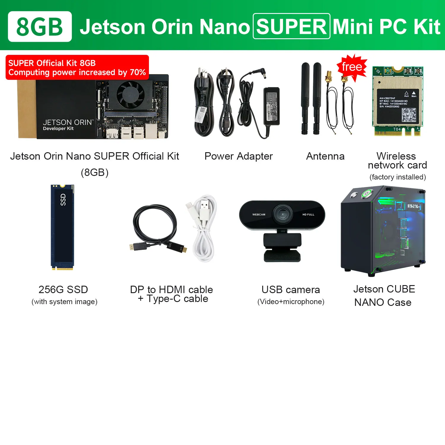 Official Jetson Orin NANO SUPER Development Board AI Large Model